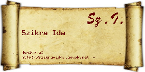 Szikra Ida névjegykártya